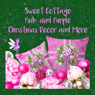 A Sweet Cottage Pink and Purple Christmas Coffee Mug