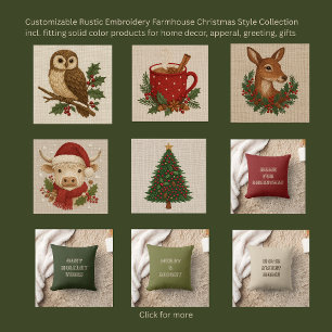minimal Rustic Dark Green cozy holiday vibes Throw Pillow