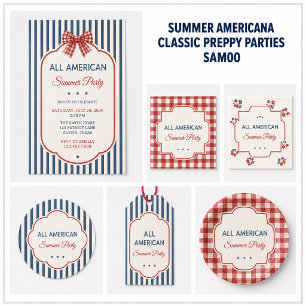 Invitation Toute la fête d'été américaine   Préparatifs Rouge