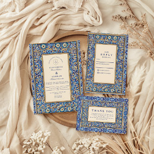 Blue Mosaic Islamic Wedding Invitation