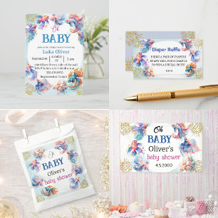 oh baby under the sea fish baby shower invitation