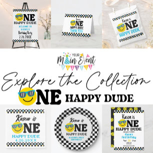 One Happy Dude Birthday 1st Birthday  Thank You Card