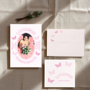 Pink Butterflies Quinceanera Napkin