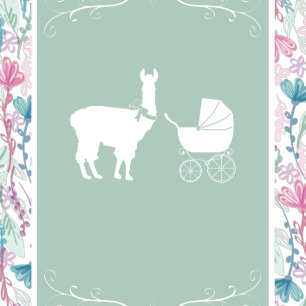 Llama Baby Shower Cute Pink Girl Mama Invitation