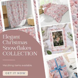 Elegant Christmas Pink Snowflakes Small Christmas Stocking