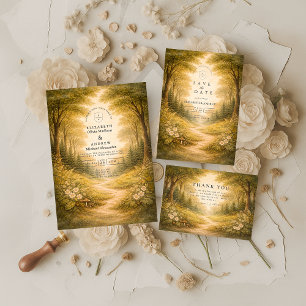 Enchanted Forest Path Wedding Save The Date
