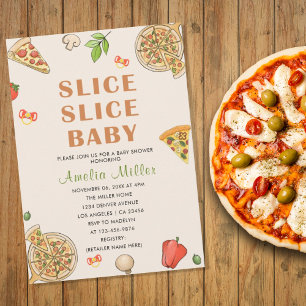 Slice Slice Baby Pizza Baby Shower Classic Round Sticker