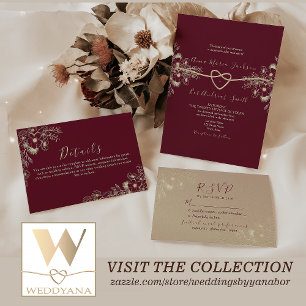 Gilded Floral Burgundy Gold Label