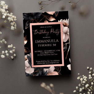 Elegant black rose gold birthday thank you  favour classic round sticker