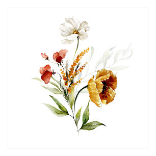 Dutch Watercolor Florals Wedding Invitation