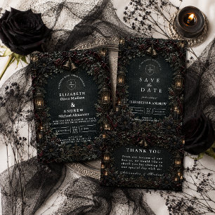 Gothic Goth Winter Wedding Invitation