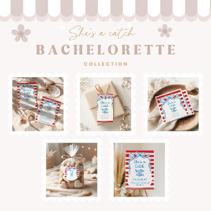 She's A Catch Bachelorette Classic Round Sticker