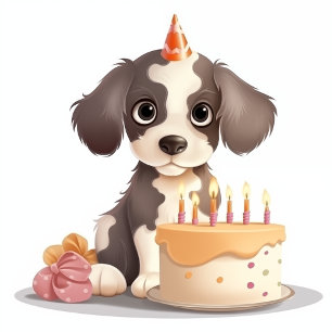 Birthday puppy napkin