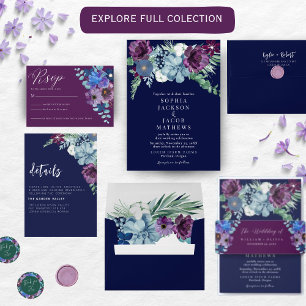 Magenta purple stylish script Return Address 