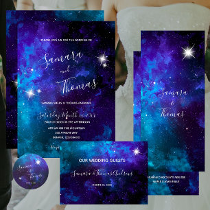 Carte D'accompagnement Mariage Star Light Blue Sky