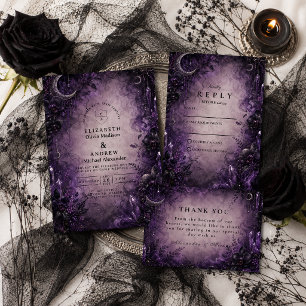 Gothic Purple Goth Wedding Invitation