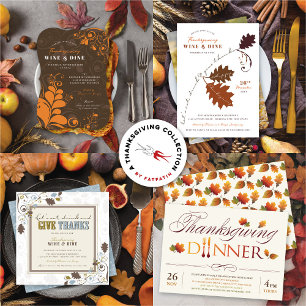 Fall/Autumn Leaves Family Monogram Thanksgiving Apron