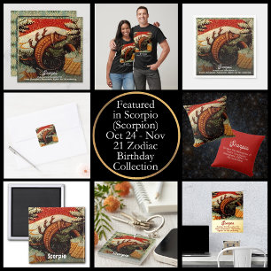 Scorpio the Scorpion Zodiac Sign Birthday Invitation