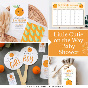 Orange Little Cutie Citrus Modern Boy Baby Shower Invitation