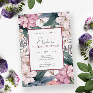 Elegant Purple Floral Garden Bridal Shower Classic Round Sticker