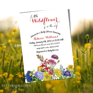 A Little Wildflower on the Way Baby in Bloom Sign Photo Block