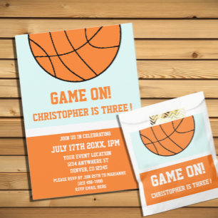 Basketball 3rd Birthday Invitation