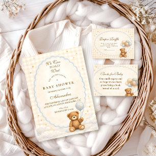 We Can Bearly Wait Teddy Bear Baby Shower Invitation