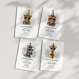 Party Animals Funny Zebra Kids Birthday Party Invitation