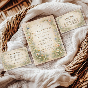 Soft Pastel Wildflower Bridal Shower Invitation