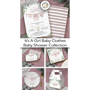 Serviette En Papier C’est une fille Boho rose Vêtements Baby shower ve