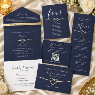 Navy Blue Wedding Menu 
