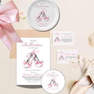 Ballerina Pink Bow Girl Book for Baby Shower Game Enclosure Card