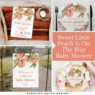 Sweet Peach Baby Shower Invitation Paper Plate