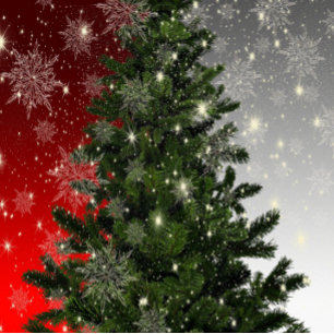 Invitation Fête de Noël Arbre vert Rouge Argent Flèches