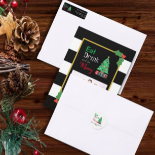 Eat, Drink, and be Merry Classic Round Sticker