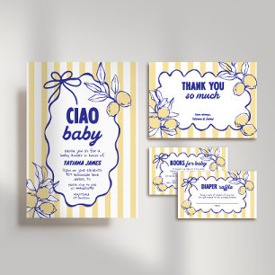 CIAO BABY Lemon Mediterranean Amalfi Baby Shower  Invitation