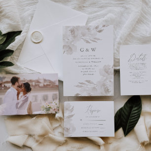 Invitation Chic Neutral Calligraphie Mariage Annulation