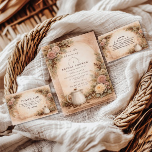 Rustic Espresso Bar Bridal Shower Invitation