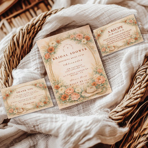 Country Ranch Floral Bridal Shower Thank You Card