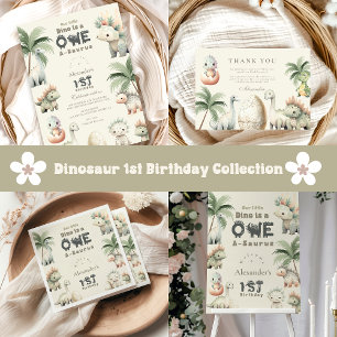 Dinosaur 1st Birthday Party Thank You Card