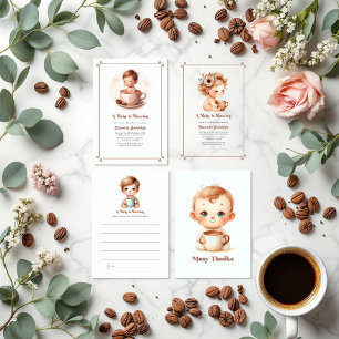"A Baby is Brewing" Mocha Mousse Baby Shower Acrylic Invitations