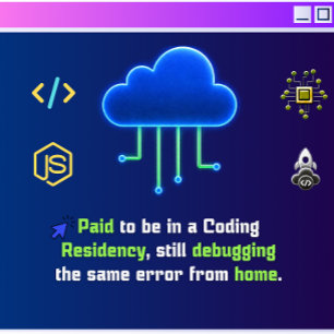 Funny Coding Residency,Retro Synthwave Neon Hacker Notebook