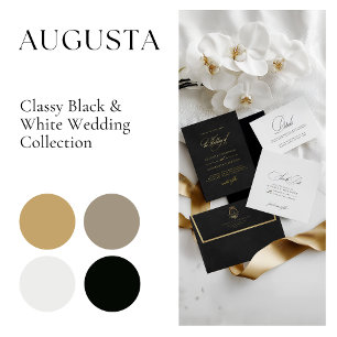 Elegant Romantic Monogram Classy Wedding Invitation