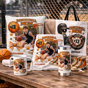 Vintage Grunge Basketball Mom Photo Gift Fleece Blanket