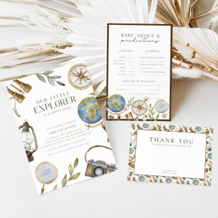 Our Little Explorer   Adventure Awaits Baby Shower Invitation