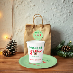Bundle of Joy Christmas Baby Shower Paper Plate