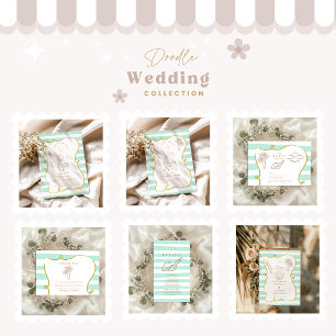 Striped Beach Wedding Enclosure Card