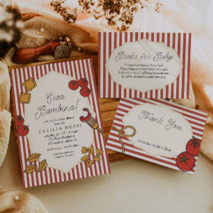 Ciao Bambino Italian Pasta Baby Shower Invitation