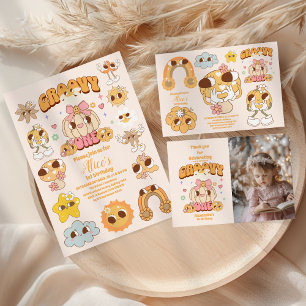 Groovy One Boho Daisy 1st Birthday Party Invitation