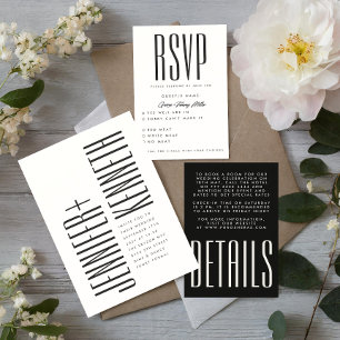 Ultra Simple Modern Minimalist Editable Wedding Invitation